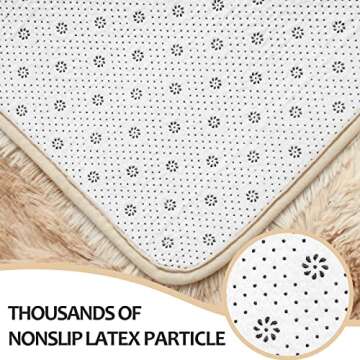 Hutha 6x9 Large Area Rugs for Living Room, Super Soft Fluffy Modern Bedroom Rug, Tie-Dyed Beige Indoor Shag Fuzzy Carpets for Girls Kids Nursery Room Home Decor