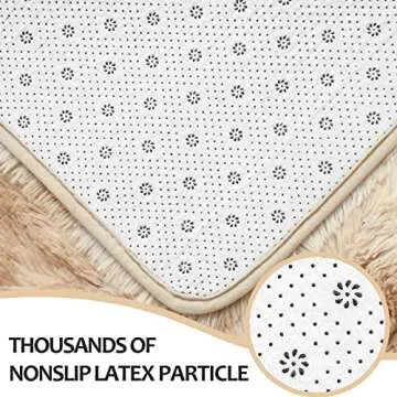 Hutha 6x9 Large Area Rugs for Living Room, Super Soft Fluffy Modern Bedroom Rug, Tie-Dyed Beige Indoor Shag Fuzzy Carpets for Girls Kids Nursery Room Home Decor