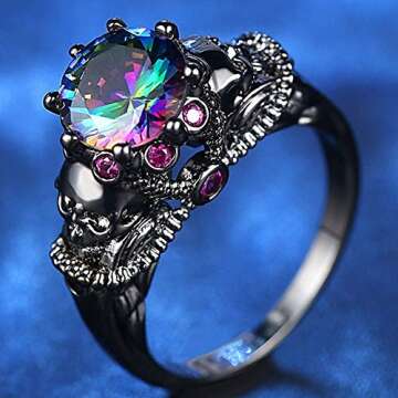 Retro Gothic Skull Statement Ring by Jude Jewelers