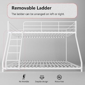 AnwickNomo Heavy Duty Twin Over Full Bunk Bed White