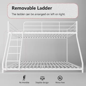 AnwickNomo Heavy Duty Twin Over Full Bunk Bed White