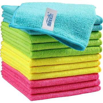 HOMEXCEL 12 Pack Microfiber Cleaning Cloths Assorted