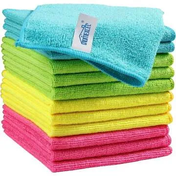 HOMEXCEL 12 Pack Microfiber Cleaning Cloths Assorted