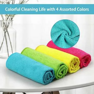 HOMEXCEL 12 Pack Microfiber Cleaning Cloths Assorted