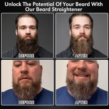 3-in-1 Hair Straightening Brush & Beard Care Set