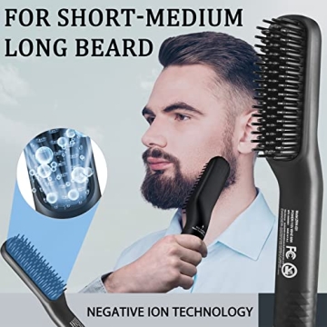 3-in-1 Hair Straightening Brush & Beard Care Set
