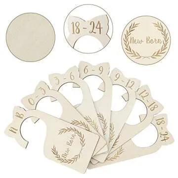 Premium Wood Baby Closet Dividers,Set of 7,from Newborn to 24 Month,Baby Closet Organizers,Nursery Decor,Baby Clothes Organizers (Style-1)