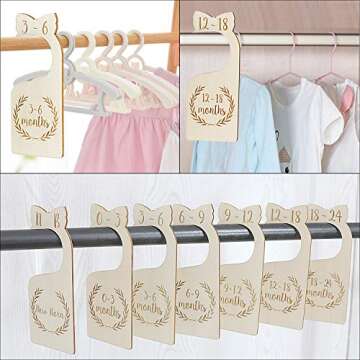 Premium Wood Baby Closet Dividers,Set of 7,from Newborn to 24 Month,Baby Closet Organizers,Nursery Decor,Baby Clothes Organizers (Style-1)