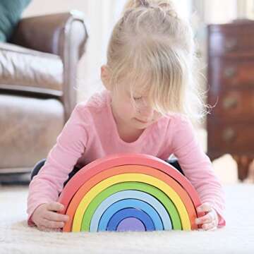 Fat Brain Toys FBT Rainbow Stacker - Rainbow Arches Stack and Play Baby Toys & Gifts for Ages 2 to 3
