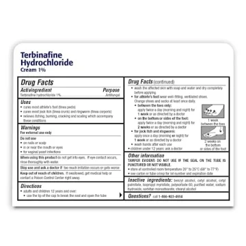 Terbinafine Hydrochloride 1% Cream for Athlete's Foot Relief