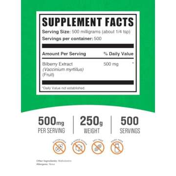 BulkSupplements.com Bilberry Extract Powder - Bilberry Fruit Extract, Bilberry Powder, Bilberry Supp...