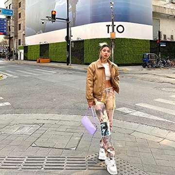 Small Handbag for Women Crocodile Effect Bag Retro Faux Leather Classic Clutch Shoulder Purse (Lilac)