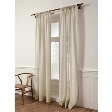 Elegant 100% Pure Linen Sheer Curtain Panel 96 Inches Long