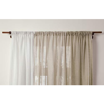 Elegant 100% Pure Linen Sheer Curtain Panel 96 Inches Long