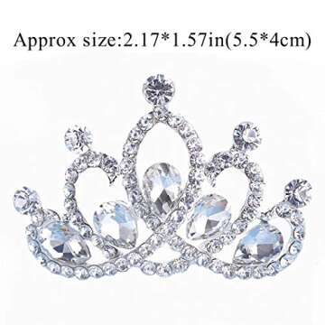 JAKAWIN Girls Crystal Rhinestone Hair Comb Christmas Tiara Crown Headpiece Birthday Gifts Hair Accessories (Sliver)