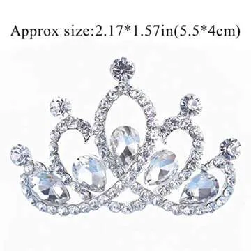 JAKAWIN Girls Crystal Rhinestone Hair Comb Christmas Tiara Crown Headpiece Birthday Gifts Hair Accessories (Sliver)