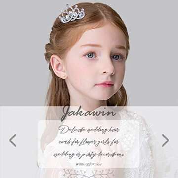 JAKAWIN Girls Crystal Rhinestone Hair Comb Christmas Tiara Crown Headpiece Birthday Gifts Hair Accessories (Sliver)