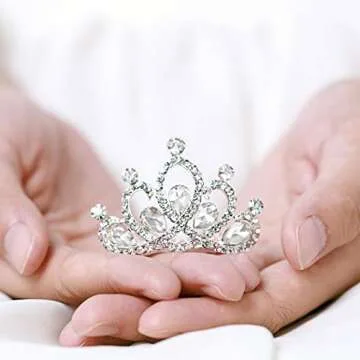 JAKAWIN Girls Crystal Rhinestone Hair Comb Christmas Tiara Crown Headpiece Birthday Gifts Hair Accessories (Sliver)