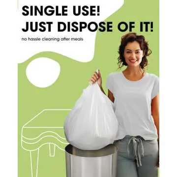 Pureegg Plastic Table Cloth Disposable - 10 Pack, Disposable Table Cloths for Parties, Decorative Round Tablecloths, 84'' White Plastic Tablecloth, Leakproof & Sturdy, White