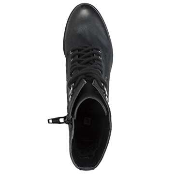 WHITE MOUNTAIN Shoes Dorian Women's Lace-up Boot, Black/Fabric, 8.5 M