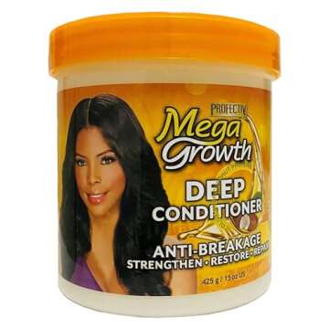 Mega Growth Anti-Breakage Strengthening Deep Conditioner - Hydrating Hair Mask, Restores & Repairs D...