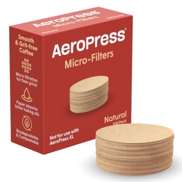 AeroPress Natural Paper Microfilters, AeroPress Coffee Filters, Unbleached Round Paper Filters for C...
