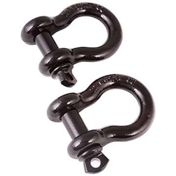 Rugged Ridge | D-Ring Shackle Kit, 3/4 inch, Black, Steel, Pair | 11235.04