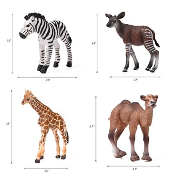 16pcs Realistic Baby Safari Animal Figures for Kids