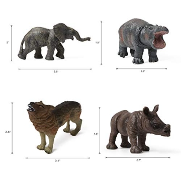 16pcs Realistic Baby Safari Animal Figures for Kids