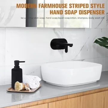 DAHACIS Black Soap Dispenser - Modern Stylish Kitchen and Bathroom