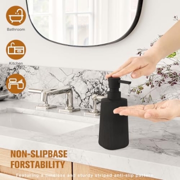 DAHACIS Black Soap Dispenser - Modern Stylish Kitchen and Bathroom