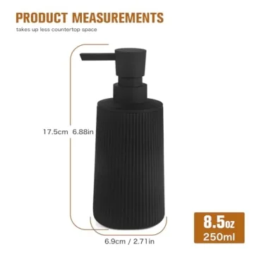 DAHACIS Black Soap Dispenser - Modern Stylish Kitchen and Bathroom