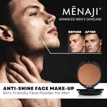 MËNAJI Anti-Shine Powder for Men - Natural Makeup Solution