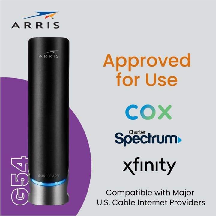 ARRIS G54 Cable Modem Router Combo for Fast Internet