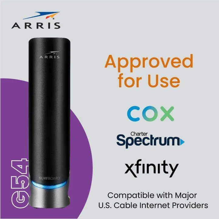 ARRIS G54 Cable Modem Router Combo for Fast Internet