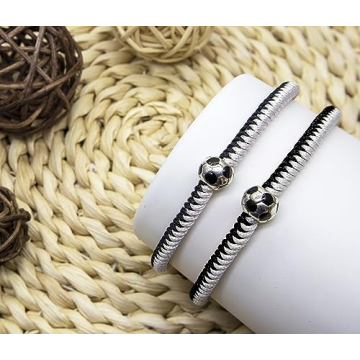 MANYC Soccer Bracelets for All Ages - Black 2PCS