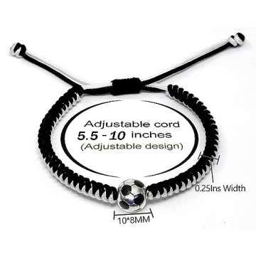 MANYC Soccer Bracelets for All Ages - Black 2PCS