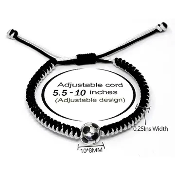 MANYC Soccer Bracelets for All Ages - Black 2PCS