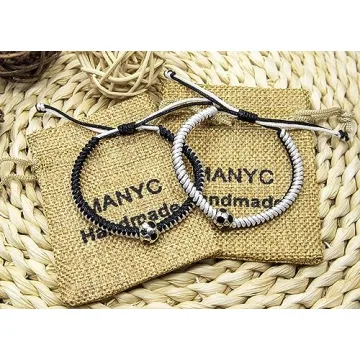 MANYC Soccer Bracelets for All Ages - Black 2PCS