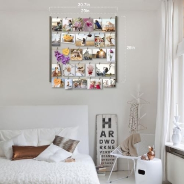 Love-KANKEI Stylish Photo Frame with 30 Clips for Wall Decor