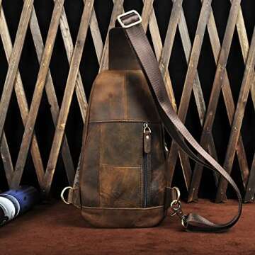 Le'aokuu Men's Leather Sling Bag for Outdoor Adventures