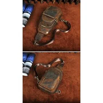 Le'aokuu Men's Leather Sling Bag for Outdoor Adventures
