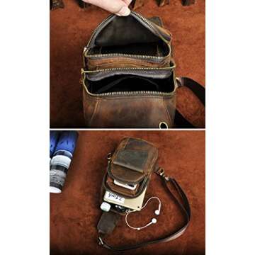 Le'aokuu Men's Leather Sling Bag for Outdoor Adventures