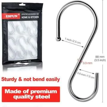 Stylish & Durable ESFUN 24 Pack S Hooks for Multi-Purpose Storage Solutions