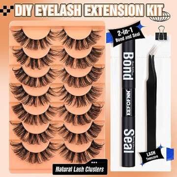 DIY Lash Extension Kit: Natural D Curl Clusters by Eefofnn