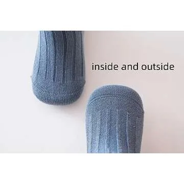 J Poqobog Baby Crew Socks,Grips Combed Cotton Socks Toddler Non-Skid for Girls,Boys Non Slip/Anti Skid 9-Pack (2-3T, Boys - 9 Pairs)