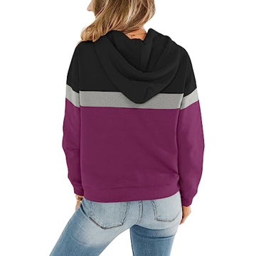 Stylish Color Block Hoodie for Women Comfort and Style