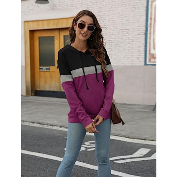 Stylish Color Block Hoodie for Women Comfort and Style