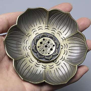 Lotus Incense Holder- 9 Holes Incense Stick Holder，Lotus Stick Incense Burner and Cone Incense Holder