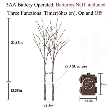 Birchlitland Lighted Branches with Timer - 32IN LED
